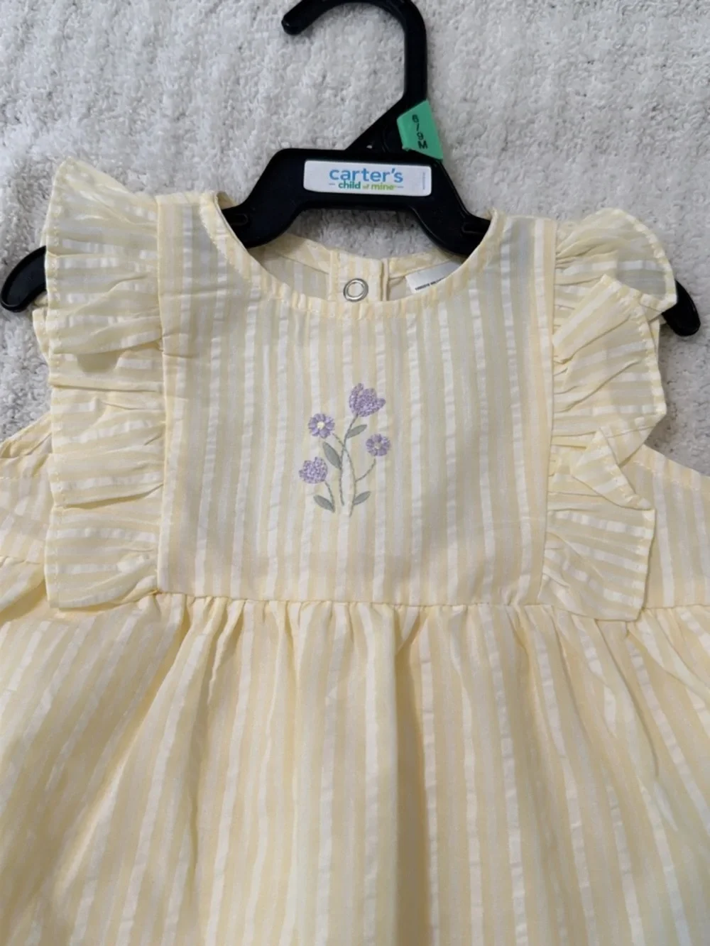 Carter's Baby Girl Dress Yellow And White - Picture 6 of 8